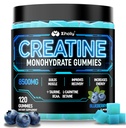 Creatine Monohydrate Gummies for Men & Women - 8500mg Creatine Gummies for Muscle, Recovery, Energy Boost - Pre Workout Supplement with Taurine, BCAA & B6B12 - Sugar-Free 120 Count, Blueberry Flavor
