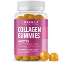 Kollagengummis für Frauen und Männer mit 2500mcg Biotin, Zink, Vitamin C & E - hydrolysierte Kollagengummis für Haare, Haut und Nail-Unterstützung - Biotin und Kollagengummis - Lemon Flavor - 30 Servietten