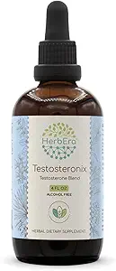 HerbEra Testosteronix B120 Alkoholfreier Extrakt, Konzentrierte Flüssigkeitstropfen: Ashwagandha, Tribulus Fruit, Saw Palmetto Berry, Cardamom Pods, Barrenwort, Fenugreek. Pine Pollen. Testosteron Blend 4 Oz