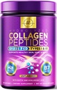 Collagen Peptides Powder 20G mit Hyaluronsäure & Biotin, Unflavored Grass Fed hydrolysiertes Pulver Typ I & III - Unterstützt Haar, Nagel, Haut, Knochen & Gelenk - Beste Collagen Supplements - 28 Servierungen