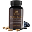 CHOQ® Shilajit - Über 50% Fulvic Säure, 500 mg Vegan Kapseln, Energie, Gehirn, Fokus, Kollagen, Hormone, Mitochondriale Funktion, Urolithin A, Lab-geprüft