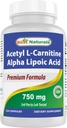 Best Naturals Acetyl L-Carnitin und Alpha Lipoic Acid 750 mg 120 Kapseln