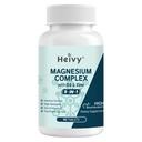 Heivy Magnesium Complex, Magnesium Glycinat, Citrat, Malat, Oxid, Gluconat mit Zink und Vitamin D3, Magnesiumergänzung für Muskel, Nerve, Herz, Knochenunterstützung, hohe Absorption, 90 Tabletten