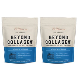 Live Conscious Beyond Collagen Multi Collagen Powder - Typen I, II, III, V & X | Keto Friendly, Hydrolyzed Blend mit Biotin & Vitamin C (2-Pack)