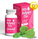 Meine Happy Flo PMS Unterstützung Ergänzung für Frauen mit Eisen, PMS Relief Hormon Unterstützung für Frauen, 10-in-1 PMDD Ergänzungen für Frauen | DIM & I3C Indole-3-Carbinol für Cramp Relief, Heavy Flow - 60 Caps