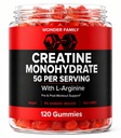 Creatine Monohydrate Gummies 5g – 5X Energy with B12, B6, and L-Arginine – Build Muscle & Strength – Gym Supplement – Creatina Monohidratada en Gomitas – Creatine Chews for Men & Women – 120 Count