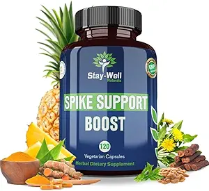 Spike Support Supplement, Nattokinase, Dandelion Root, Irish Sea Moss, Selen, Schwarz Seed- Natürliche Immunität Booster | Vegan, Non-GMO, Gluten-Free, 60 Tage Versorgung, 120ct