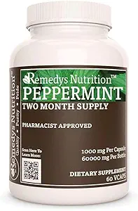 Remedy's Ernährung Pfefferminz Blatt | 1.000 mg, 60 Vegan Kapseln pflanzliche Nahrungsergänzung | Zwei Monate Versorgung