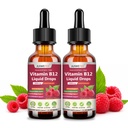 2 Pack Liquid Vitamin B12 Drops 5000 mcg - Extra Strength B12 Methylcobalamin with B1 B6 B3 Folate Niacin - Fast Absorption Sublingual B-12 Drops for Energy Metabolism & Brain Function
