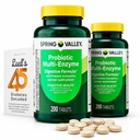 LUAL Probiotic Multi-Enzyme Digestive Formula Bundle, 2 Bottles, 200 Count | Bundle with Luall’s 45 Diabetes Decoded eBook