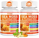 Sea Moss Capsules - Irish Sea Moss mit Turmeric Plus Ashwagandha, Black See Oil, Bladderwrack, Burdock Root,Vitamin C & D3, ACV Chlorophyll 120Cts