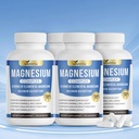 1000mg Magne* sium Complex for Women & Men, 8 Elemental with Glycinate, Citrate, Malate, Taurate, Oxide, Carbonate, Aspartate, Orotate for Bones, Muscle, Recovery, Energy (4 Bottle 360 Capsules)