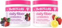 Belli Welli Daily Fiber Supplement Bundle mit Collagen, Probiotics & Electrolytes – Erdbeer-Lemonade & Wild Berry Flavors – unterstützt Verdauung, Gut Balance, & Debloating – 32 Servietten