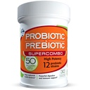 50 Billion CFU Präbiotische und probiotische Ergänzung für Frauen und Männer, 12 Strains für tägliche Immununterstützung und Verdauungsgesundheit, 30 Veggie Kapseln, nicht gekühlte hohe Potenz Probiotika