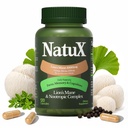 NatuX Lions Mane Supplement Capsules - Nootropic for Clarity Support- 120ct | 1210mg Brain Support Mushroom Supplement with Ginkgo Biloba & Bacopa Monnieri - Memory, Focus & Clarity - 30% Beta-Glucans