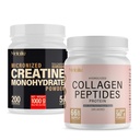 Creatine Monohydrate 1000g + Bovine Collagen Peptides 20oz Bundle – Muscle Strength, Recovery & Joint Support – Unflavored, Canada-Made, Grass-Fed, 266 Total Servings