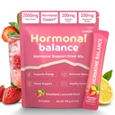 Hormone Balance for Women, Myo-Inositol Drink Mix with Magnesium, Rhodiola Rosea, Vitamin C, Cortisol Support Supplement, Vegan Sugar-Free Non-GMO, PMS Comfort, Menopause Wellness & Mood Balance 30psc