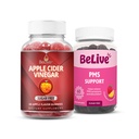 BeLive Sugar-Free Bloating Support Bundle ACV and PMS Support Hormonal Balance Mood Swings & Cramps Relief and Digestive Health