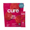 Cure Hydration - Electrolyte Drink Powder Raspberry 14 Packets | Plant-Based Dehydration Relief Mix Made with Coconut Water, No Added Sugar, Vegan, Non-GMO, Gluten Free, FSA-HSA Eligible