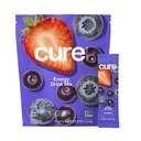 Cure Hydration - Energy Electrolyte Drink Powder Acai Berry 14 Packets | 100mg Caffeine Rehydration Mix with Coconut Water, Plant-Based, No Added Sugar, Non-GMO, Gluten Free and 340mg Electrolytes