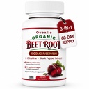Beet Root Capsules, 3-in-1 Beet Root Supplements, 120 Capsules | Dual Pathway Nitric Oxide Booster with L-Citrulline & Black Pepper, Blood Flow & Circulation & Endurance Support, Non-GMO