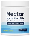 Nectar Sugar Free Electrolytes Powder - Organic Fruit No Sugar or Calories - Hydration Powder for Dehydration Relief and Rapid Rehydration - Keto and Paleo (Lemon 40 Serving Tub)
