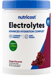 Nutricost Elektrolyt Komplexes Pulver (60 Servierungen, Trauben) - Hydratationsergänzungsgetränk Mischung mit Vitaminen und Mineralien