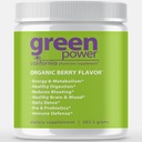 Green Power™ Organic Superfood Greens Powder – Natural Berry Flavor with Spirulina & Chlorella, Probiotics, Energy & Immune Support, Digestive Health – No Preservatives, 16 Whole-Food Nutrients