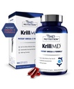 1MD Nutrition KrillMD - Antarctic Krill Oil Omega 3 Supplement mit Astaxanthin, EPA, DHA | 2X Mehr Effektive Than Fish Oil | 60 Softgels