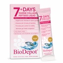 7+Days Liquid Marine Collagen Peptides for Women, 14-Day Supply | 6g Types I, II, III, IV & V with Biotin, Hyaluronic Acid and Vitamin C for Skin, Hair, Nails and Joint Support, 14 Sticks