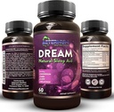 Dream Natural Sleep Supplement für Erwachsene – Relaxing Sleep, Wake Rested - Non Habit Sleep Aid Capsules Free from Sugar, Carbs - Melatonin, Magnesium, 5HTP, L-Theanine, GABA- Non-GMO 60 Schlafpillen