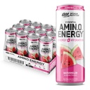 Optimum Nutrition Amino Energy Sparkling Hydration Drink, Elektrolyte, Koffein, Aminosäuren, BCAAs, Sugar Free, Watermelon, 12 Fl Oz, 12 Pack (Packaging May Vary)