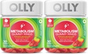OLLY Metabolism Gummy Ringe, Apfel Apfel Apfelessig, Vitamin B12, Chrom, Energie und Verdauungsgesundheit, Kaubare Ergänzung, Apfel Geschmack, Twin Pack - 60 Count