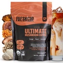 FreshCap Mushrooms Premium Organic Mushroom Coffee – 12:1 Fruiting Body Extract – 29% Beta-Glucans – Smooth Tasting, 3rd-Party Tested for Clean Energy, No Jitters, Focus, Immune Support (15 Servings)
