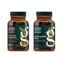 Gaia Herbs Turmeric Supreme Extra Strength, Supports Occasional Discomfort from Normal Wear & Tear*, 120ct Ashwagandha Root, Stress Relief & Sleep Support Supplement*, 120ct - Bundle