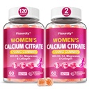 Calcium Supplements for Women: 1200mg Calcium Citrate Gummies, 120 Gummies | with Vitamin D3, K2, Magnesium, Collagen Peptides, Vitamin C & Zinc - Skeletal, Beauty & Immune Support - Sugar Free, Non-GMO