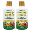 NaturesPlus Source of Life GOLD Multivitamin Liquid - 30 fl oz, Pack of 2 - Includes Vitamins D3, B12, K2 & Over 120 Whole Food Nutrients - 60 Total Servings