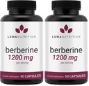 Luma Nutrition Pure Berberine Supplement - Berberina 1200mg - 60 Capsules (Pack of 2)