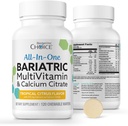 Bariatric Choice All-in-One Chewable Bariatric MultiVitamin mit Eisen & Calcium Citrat, Tropical Citrus (120ct)