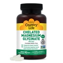 Country Life Chelat Magnesium Glycinate 400mg, 90 Tabletten, Certified Gluten Free, Certified Vegan, Certified Halal, Non-GMO Verified