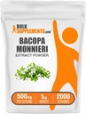 BulkSupplements.com Bacopa Extract Powder - Bacopa Monnieri Supplement, Kräuterergänzung - Vegan & Glutenfrei, 500mg pro Servierung, 1kg (2.2 lbs) (Pack von 1)