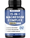 1000mg Magnesium Complex Supplement 15 Elemental | Magnesium Glycinate, Citrate, Malate, Taurate & Chelated for Easy Absorption | Muscle, Recovery & Energy | Vegan Non-GMO | 120 Capsules