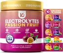 Keppi Elektrolyte Pulver – Passionsfrucht Flavor – keine Zucker Hydration Ergänzung mit Kalium, Magnesium, Natrium – 50 Servierungen – Keto, Vegan, Fasting-Friendly, Zero Calorie Elektrolytgetränk