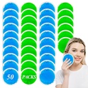 50 Pack Small Ice Pack for Injuries Reusable,Hot & Cold Gel Ice Pack for Face,Eyes,Neck,Teeth,Foot,Headache,Allergies,Shoulder Pain Relief,Warm & Cold Compress for Boo Boos,Students(25Blue+25Green)