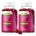 Viteey Collagen Gummis mit Biotin Gummis für Haarhaut und Nägel Vitamine - Biotin und Collagen Ergänzungen für Frauen & Männer - Vegan, Glutenfrei – 120 Count