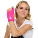 FOMI Wrist Solid Gel Ice Pack | Hot Cold Hand and Thumb Compression Sleeve Wrap for Carpel Tunnel, Arthritis, Tendonitis, Bruises, Swelling, Sports Injuries Pain Relief (Pink - Small/Medium)