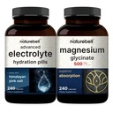 NatureBell Magnesium Glycinate Kapseln 500mg & Advanced Elektrolyt Hydration Pillen Bundle Pack | Chelat & Purified Mineral | Fast Hydrating Keto Elektrolyte