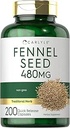 Carlyle Fennel Seed 480mg | 200 Kapseln | Kräuterergänzung | Non-GMO