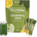 PuriVibe Chlorophyll Powder Drink, Greens,120mg, Lemon & Apple, 30 Sticks