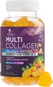 Collagen Peptide Gummie mit 2500 mcg Biotin - hydrolysiertes Protein Typ I & III Multi Collagen Supplement mit Vitamin C & Zink - Unterstützung für Haar, Haut, Nägel, Tasty Orange Flavor - 120 Gummie